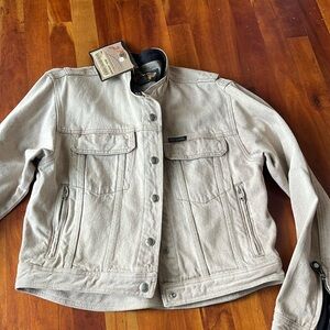NWT Harley Davidson thick denim jacket size s beige